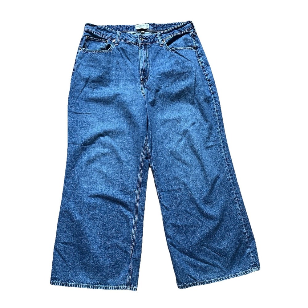 Abercrombie Fitch The Wide Leg High Rise Curve Love Jeans Medium Wash Size 33/16